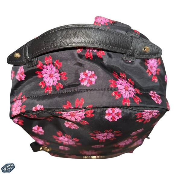 MICHAEL KORS Black Ultra Pink Ruby Jewel Floral Large KELSEY NYLON
BACKPACK - Picture 8 of 16